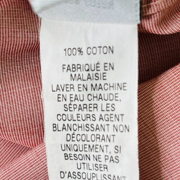 L.L. Bean Mens Button Down Shirt Size XXL Tall Red/Pink 100% Cotton* - Picture 9 of 10